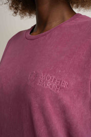 T-SHIRT Z EFEKTEM WASHED BURGUNDOWY - MOJAVE