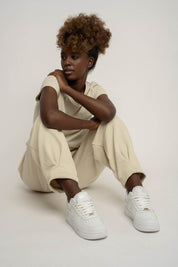 LIGHT BEIGE SWEATPANTS - TYBET