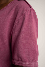 T-SHIRT Z EFEKTEM WASHED BURGUNDOWY - SEINE
