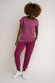 T-SHIRT Z EFEKTEM WASHED BURGUNDOWY - YUKON