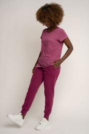 T-SHIRT Z EFEKTEM WASHED BURGUNDOWY - YUKON
