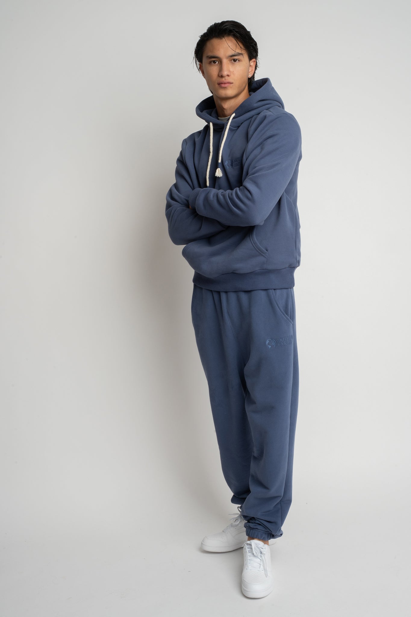 MEN'S NAVY HOODED SWEATSHIRT - ASTON