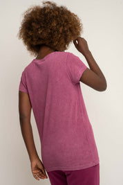 T-SHIRT Z EFEKTEM WASHED BURGUNDOWY - YUKON