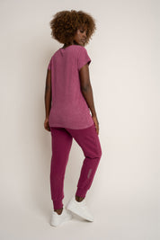 T-SHIRT Z EFEKTEM WASHED BURGUNDOWY - YUKON