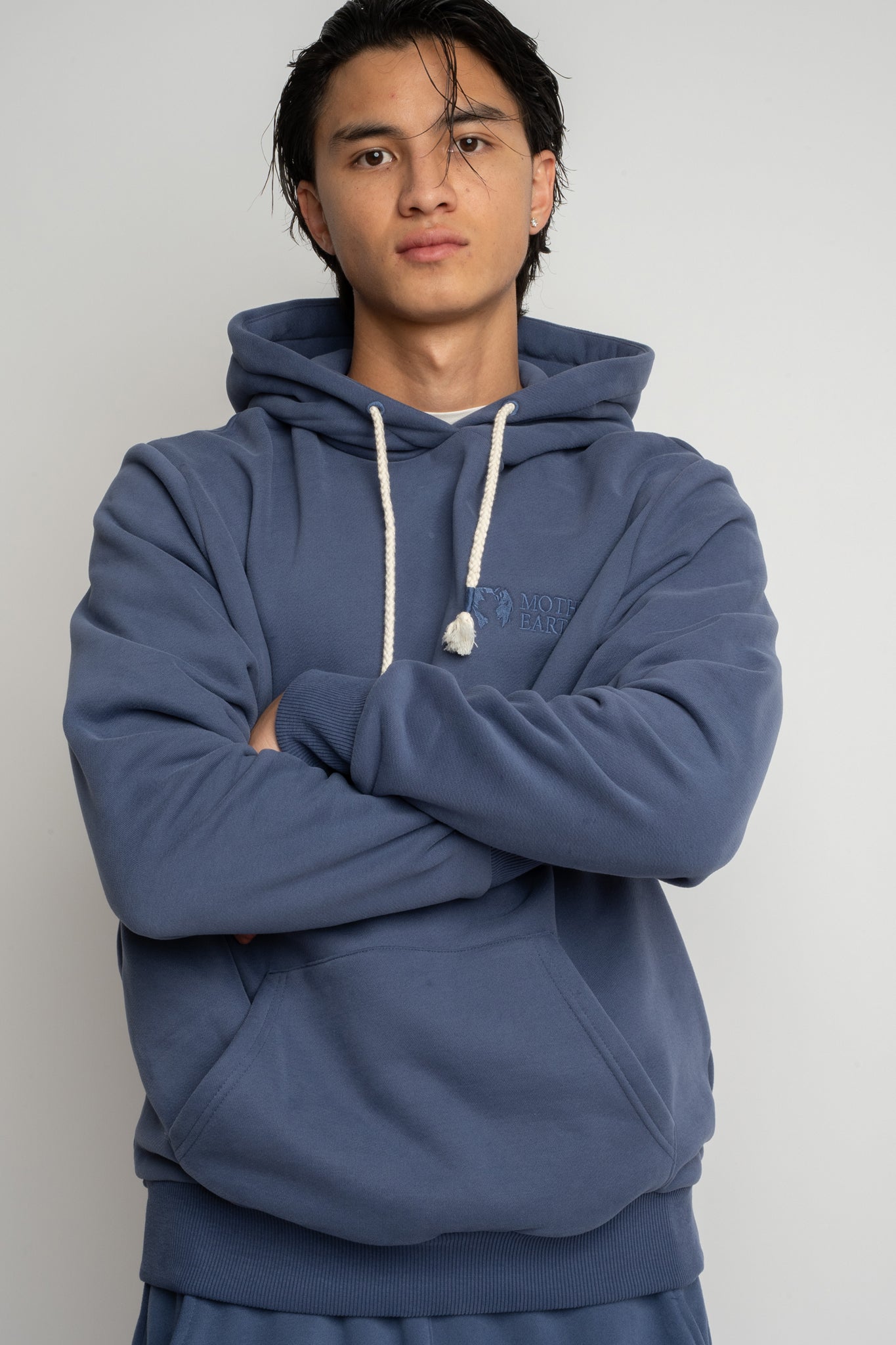 MEN'S NAVY HOODED SWEATSHIRT - ASTON