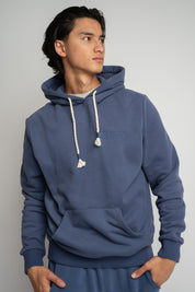 MEN'S NAVY HOODED SWEATSHIRT - ASTON