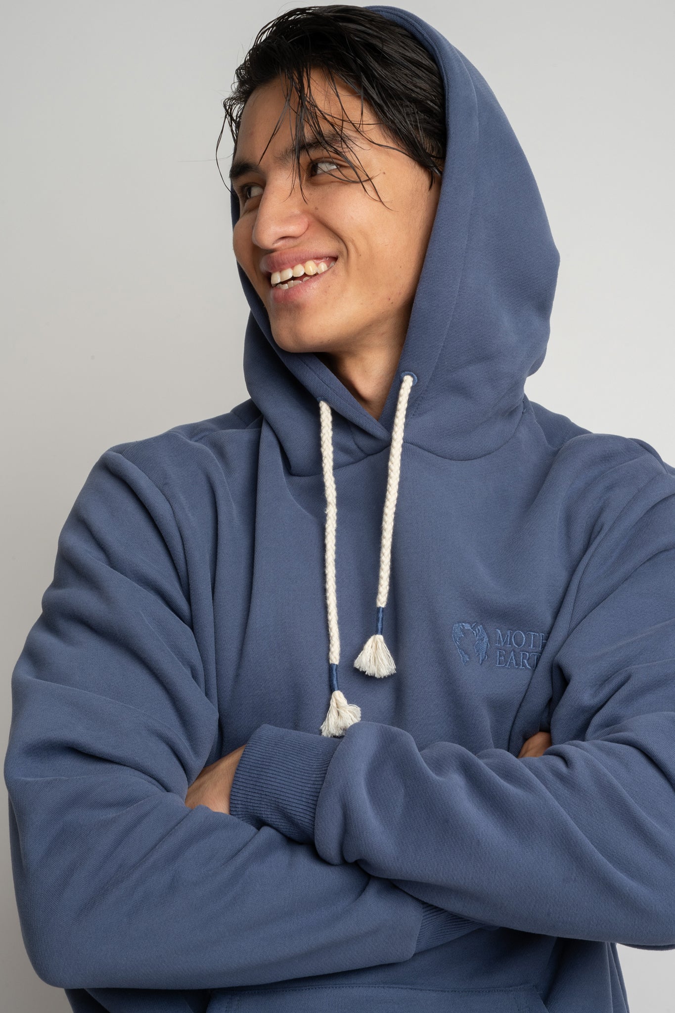 MEN'S NAVY HOODED SWEATSHIRT - ASTON