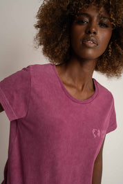 T-SHIRT Z EFEKTEM WASHED BURGUNDOWY - YUKON