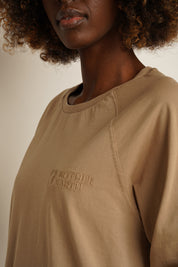 OVERSIZED LONGSLEEVE WITH A DELICATE WASHED EFFECT BEIGE - OBILATU