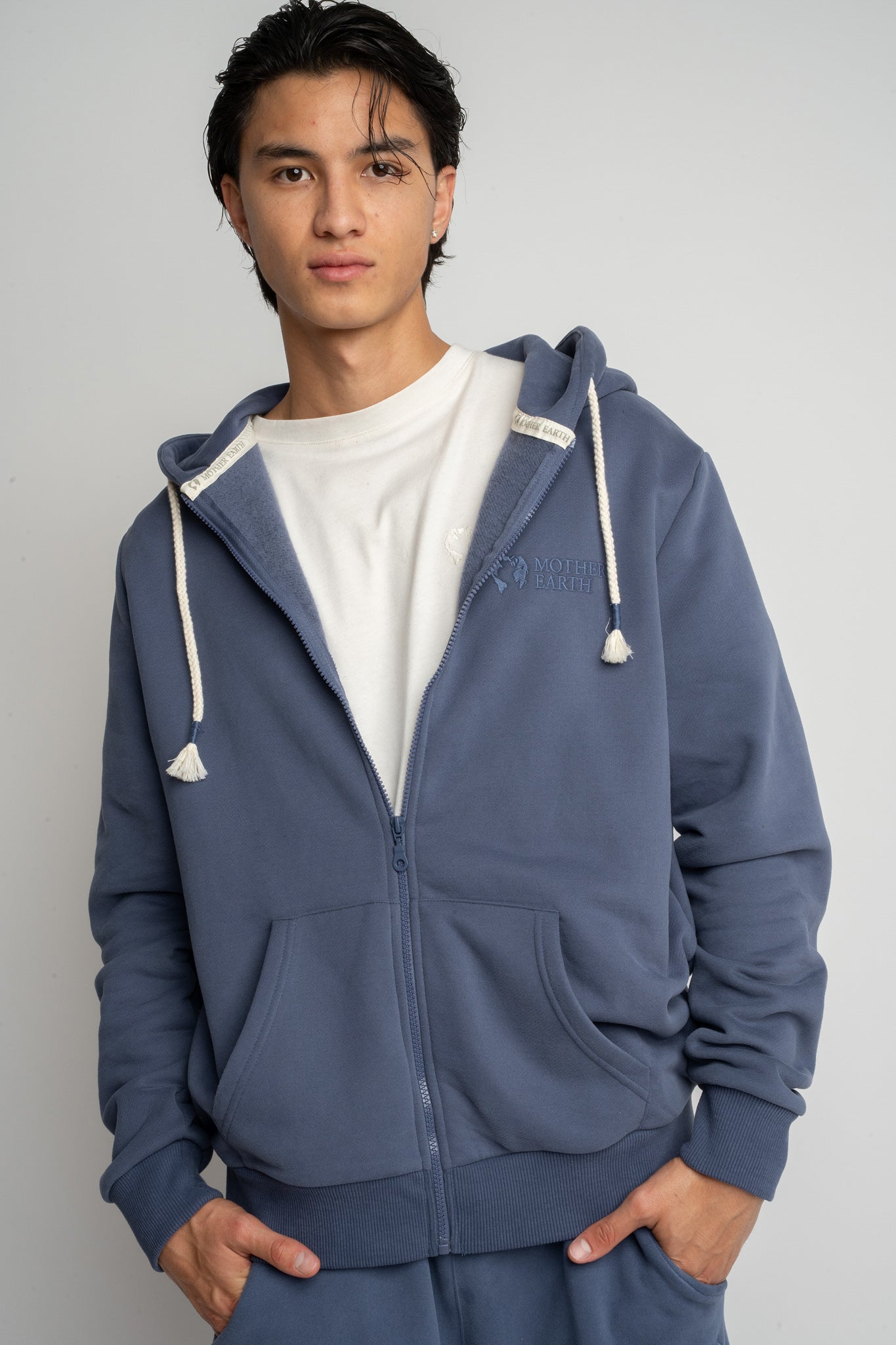 MĘSKA BLUZA Z KAPTUREM 2nd DROP GRANATOWA - NASSAU