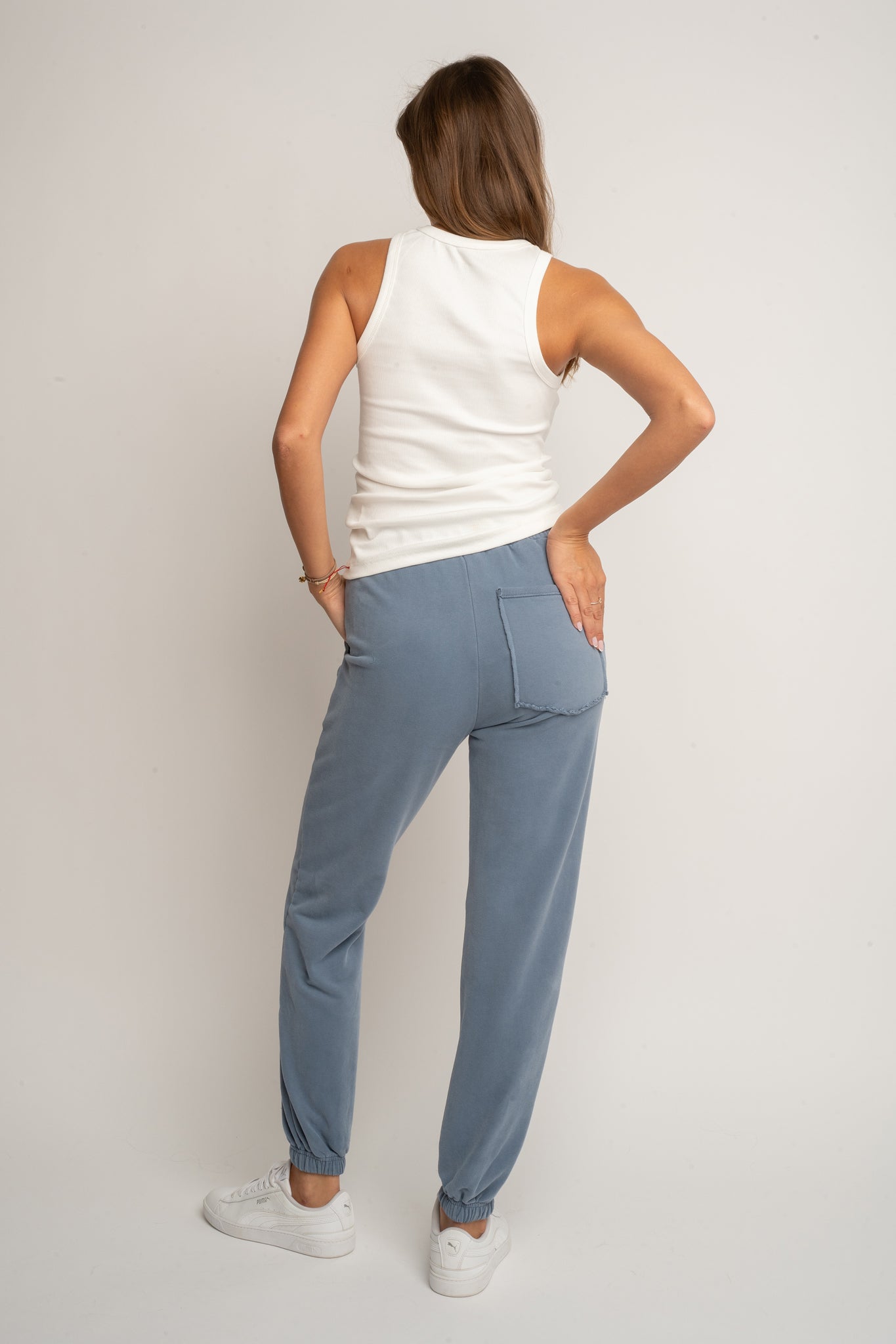 WASHED EFFECT SWEATPANTS BLUE - LAHTI