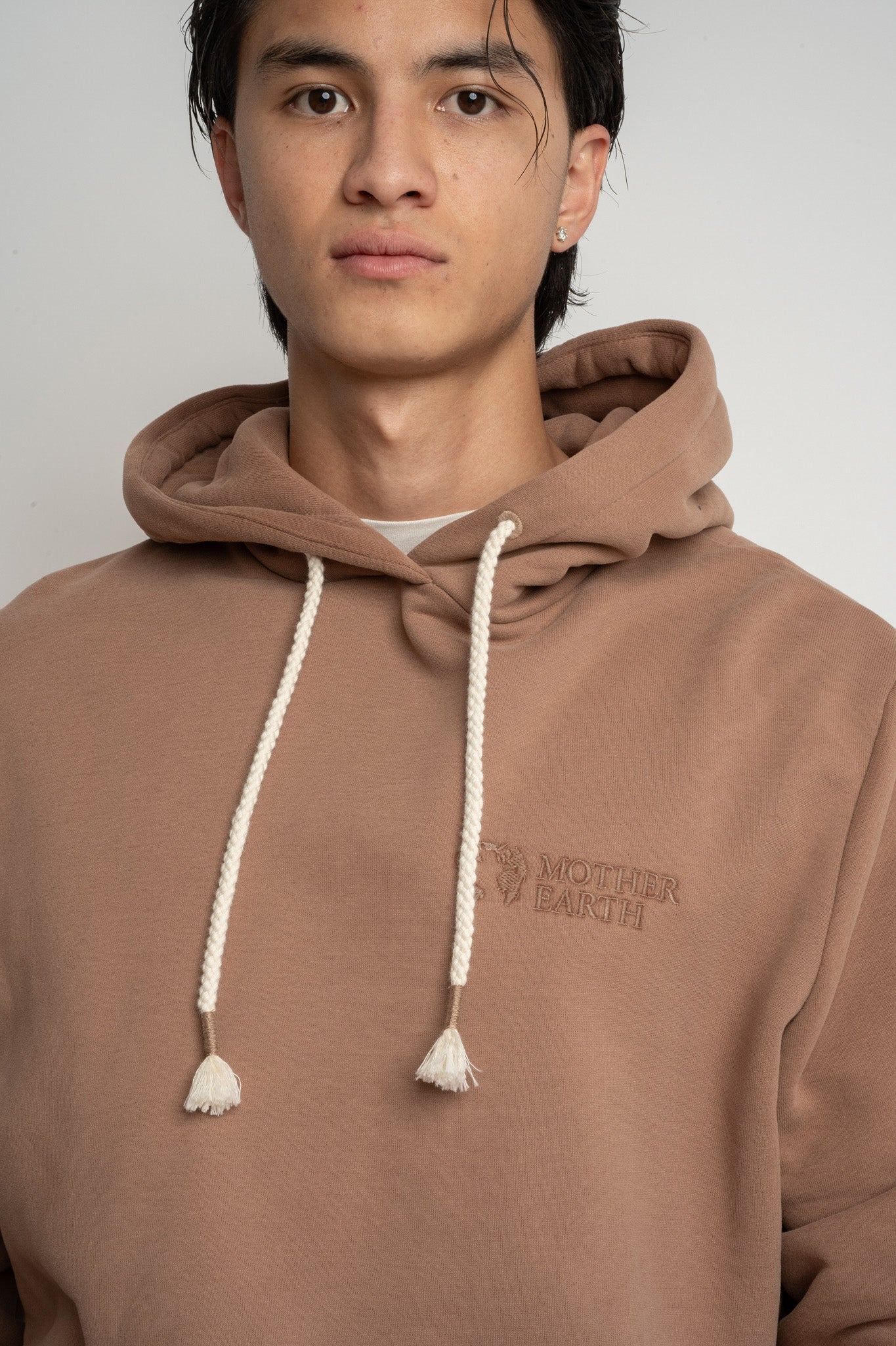 MĘSKA BLUZA Z KAPTUREM 2nd DROP BRĄZOWA- ASTON