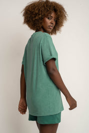 T-SHIRT Z EFEKTEM WASHED ZIELONY - MOJAVE