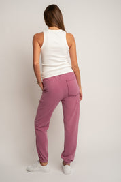 SPODNIE DRESOWE REGULAR FIT Z EFEKTEM WASHED RÓŻOWE - LAHTI