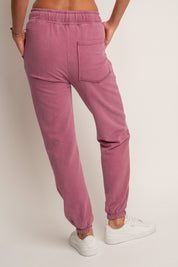 SPODNIE DRESOWE REGULAR FIT Z EFEKTEM WASHED RÓŻOWE - LAHTI