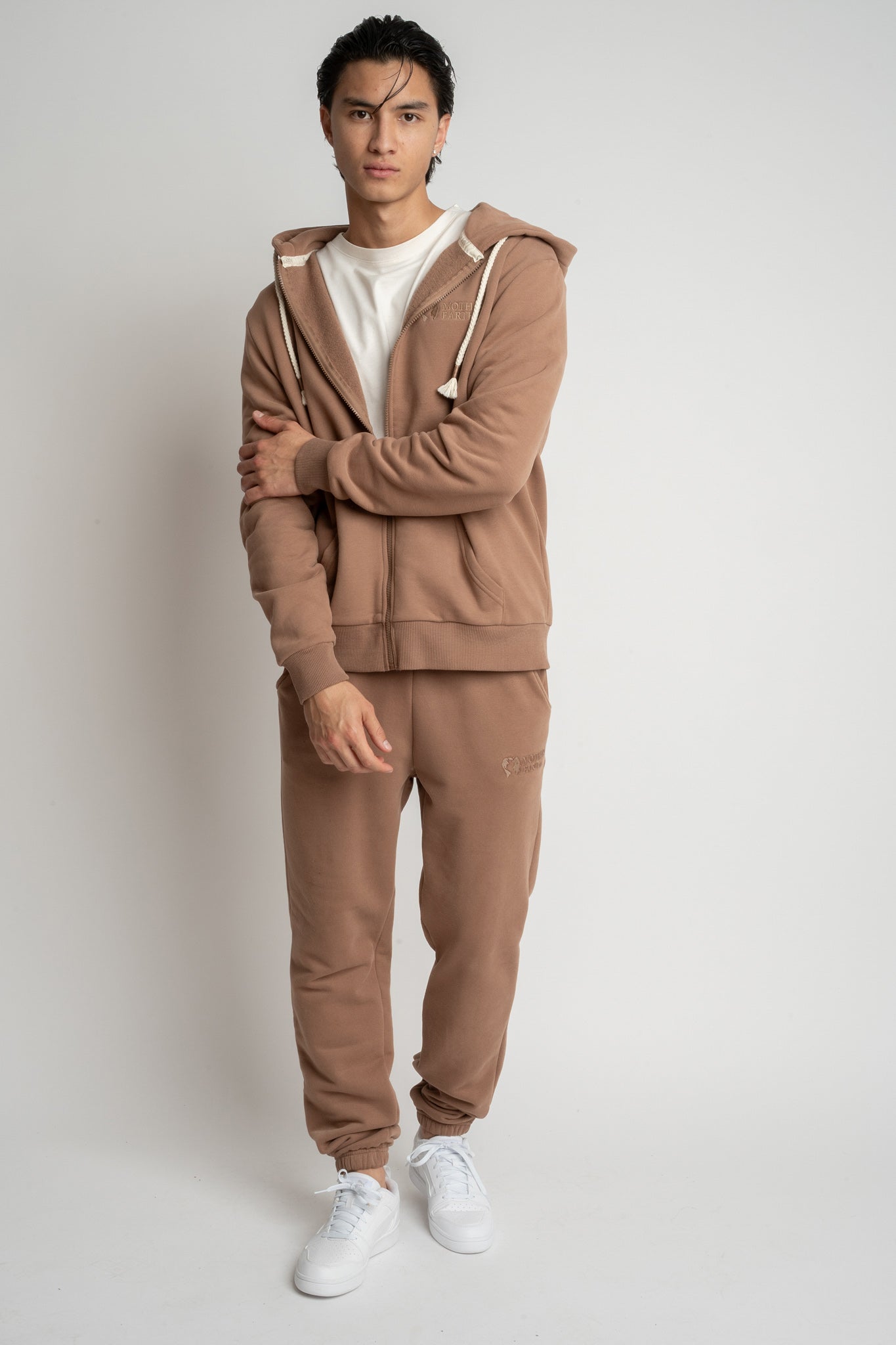 MĘSKA BLUZA Z KAPTUREM 2nd DROP BRĄZOWA - NASSAU