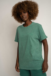 T-SHIRT Z EFEKTEM WASHED ZIELONY - MOJAVE