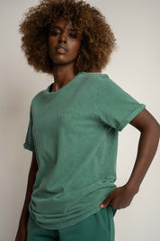 T-SHIRT Z EFEKTEM WASHED ZIELONY - MOJAVE