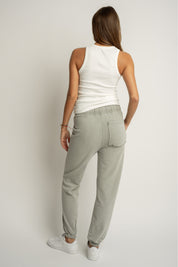 SPODNIE DRESOWE REGULAR FIT Z EFEKTEM WASHED OLIWKOWE - LAHTI