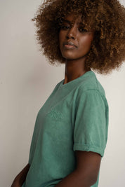 T-SHIRT Z EFEKTEM WASHED ZIELONY - MOJAVE