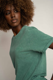 T-SHIRT Z EFEKTEM WASHED ZIELONY - MOJAVE