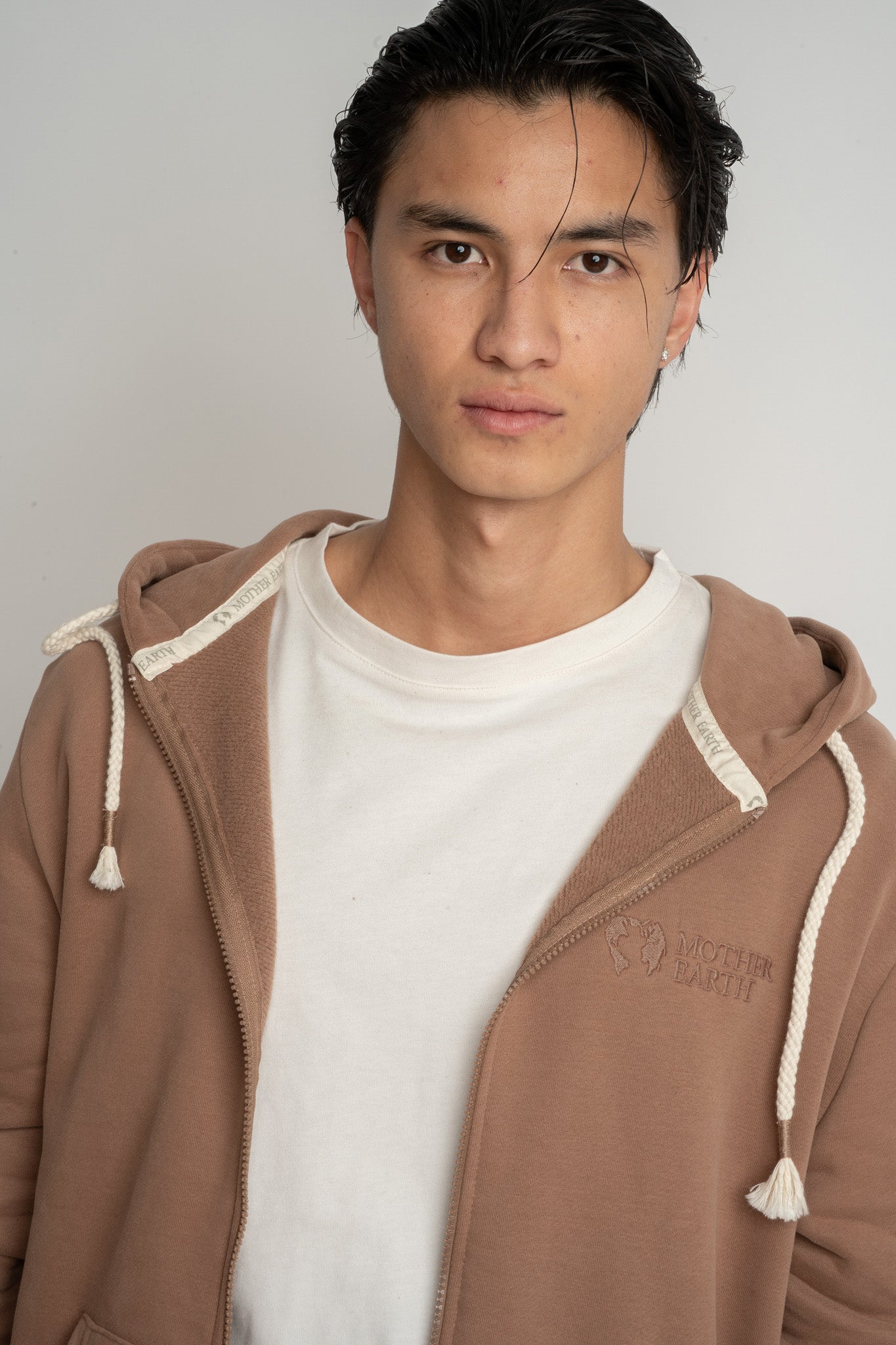 MĘSKA BLUZA Z KAPTUREM 2nd DROP BRĄZOWA - NASSAU