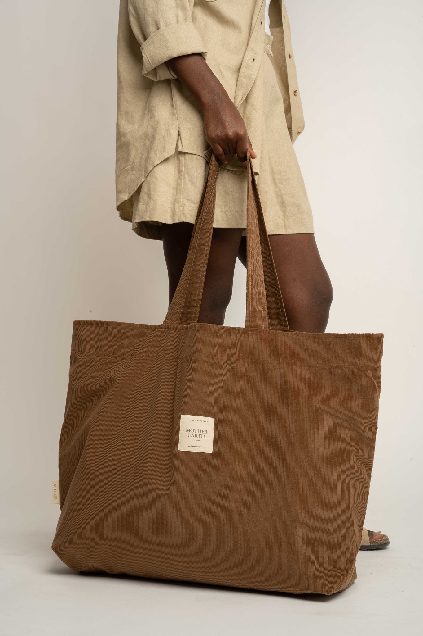 LIGHT BROWN SHOPPER BAG - ADALAR