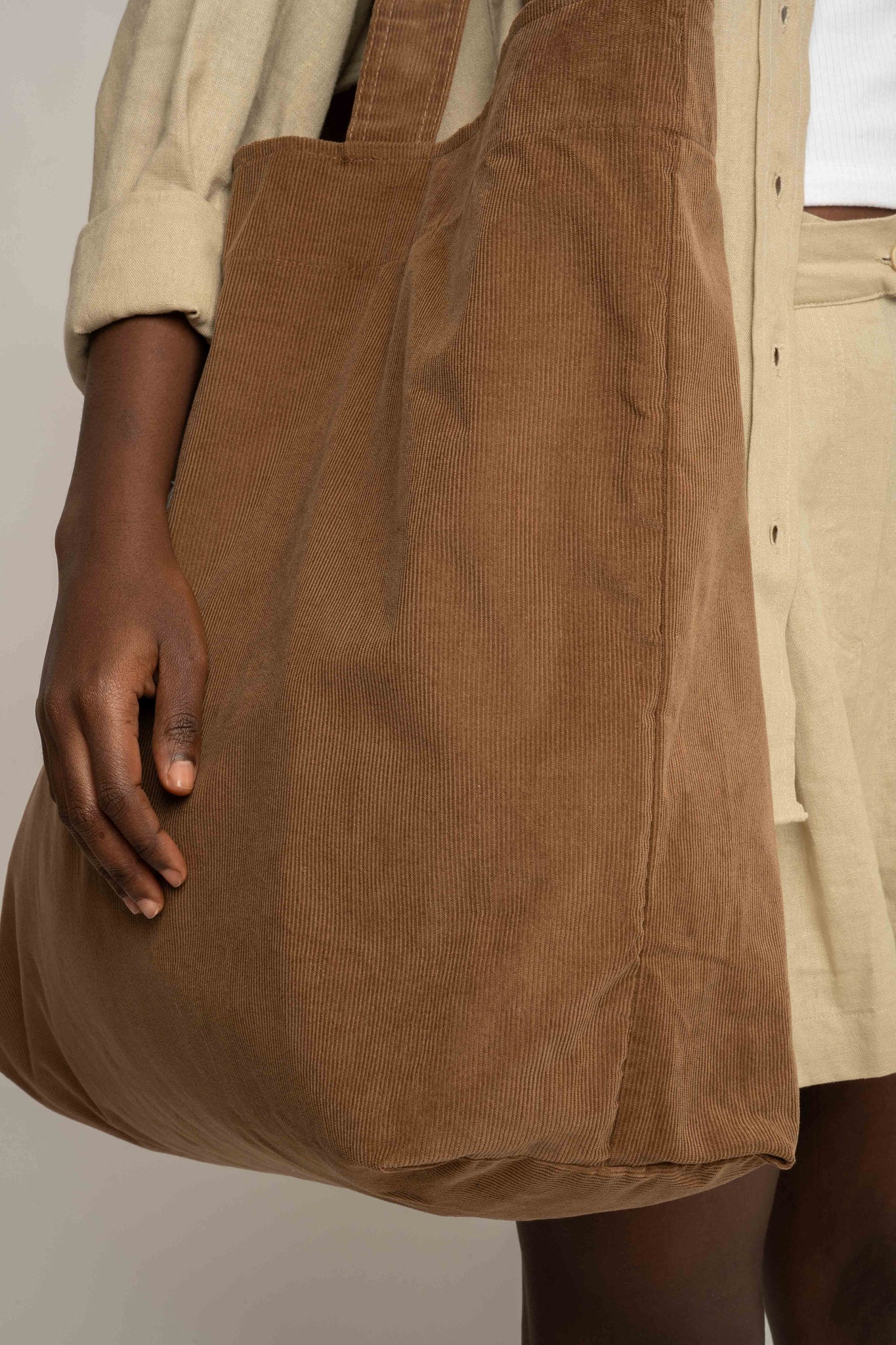 LIGHT BROWN SHOPPER BAG - ADALAR