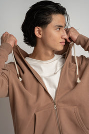 MĘSKA BLUZA Z KAPTUREM 2nd DROP BRĄZOWA - NASSAU