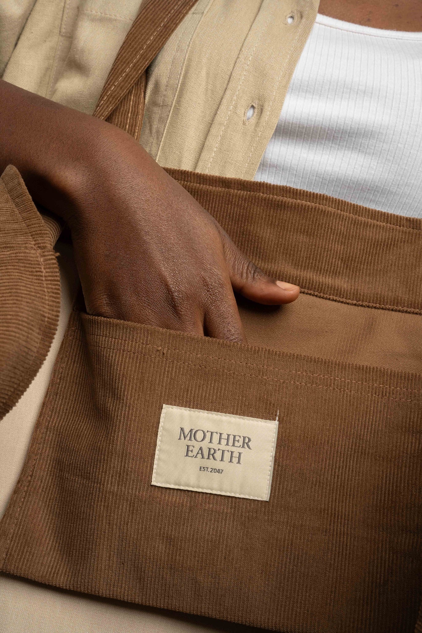 LIGHT BROWN SHOPPER BAG - ADALAR