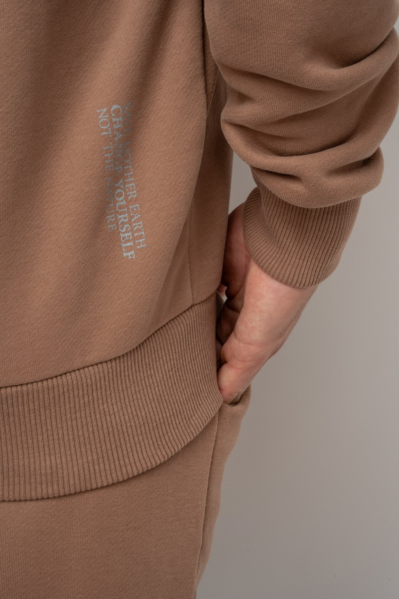 MĘSKA BLUZA Z KAPTUREM 2nd DROP BRĄZOWA - NASSAU