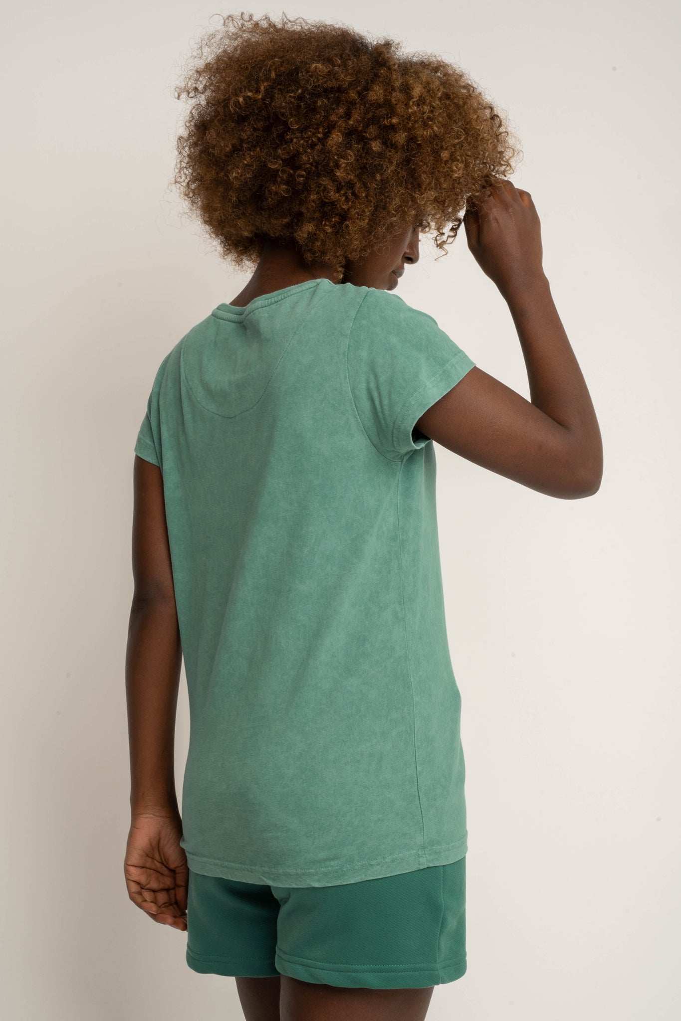 T-SHIRT Z EFEKTEM WASHED ZIELONY  - YUKON