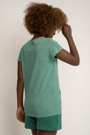 T-SHIRT Z EFEKTEM WASHED ZIELONY  - YUKON