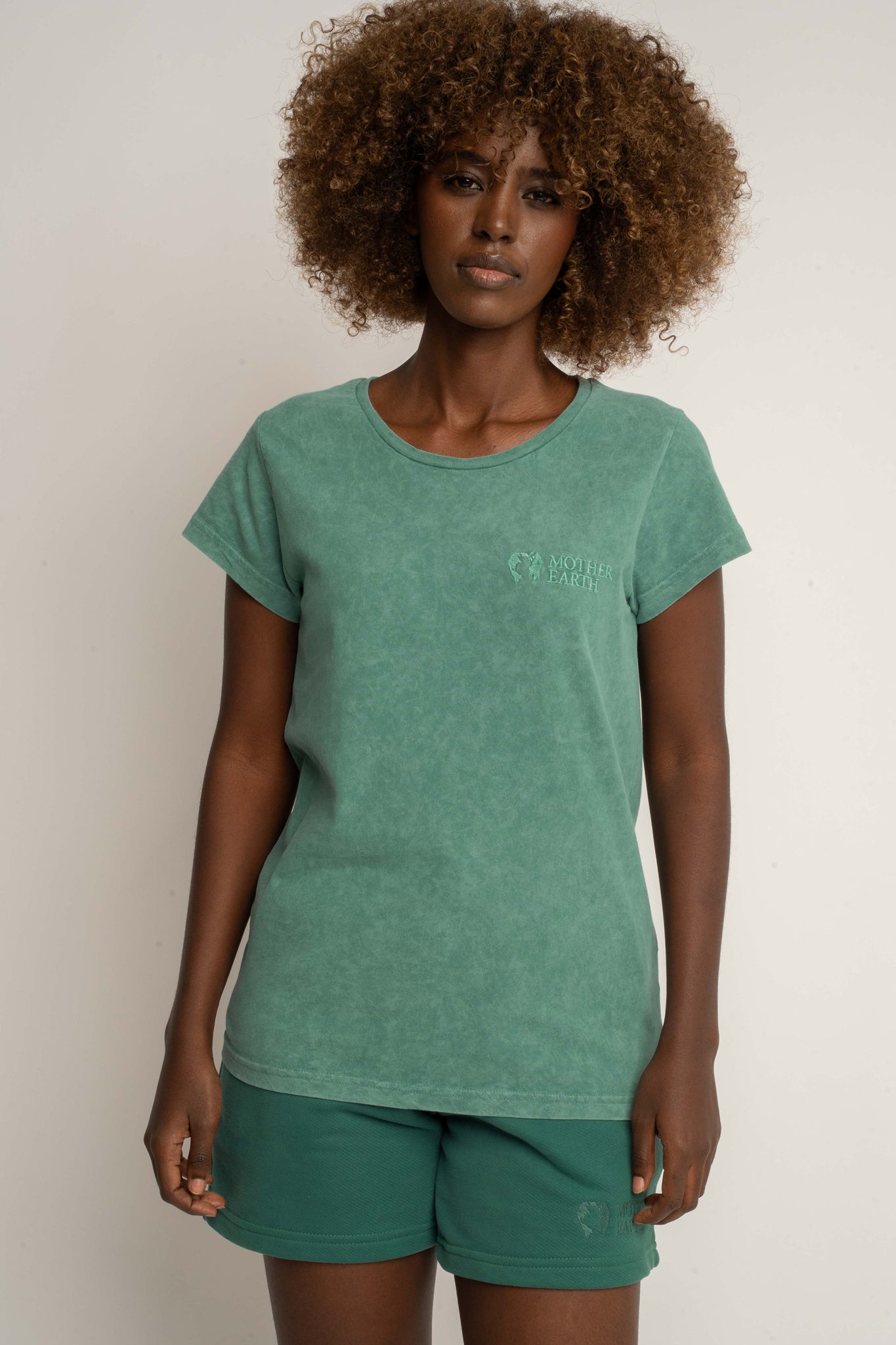 T-SHIRT Z EFEKTEM WASHED ZIELONY  - YUKON