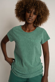 T-SHIRT Z EFEKTEM WASHED ZIELONY  - YUKON