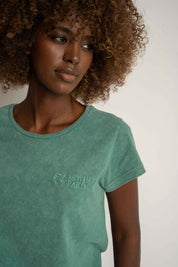 T-SHIRT Z EFEKTEM WASHED ZIELONY  - YUKON