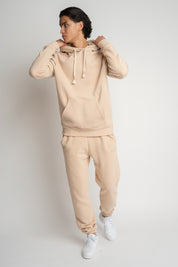 MEN'S BEIGE HOODED SWEATSHIRT - ASTON