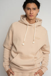 MEN'S BEIGE HOODED SWEATSHIRT - ASTON