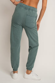 WASHED GREEN SWEATPANTS - LAHTI
