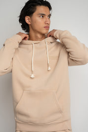 MEN'S BEIGE HOODED SWEATSHIRT - ASTON