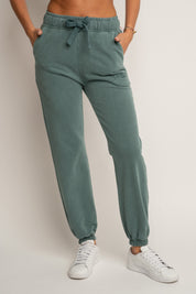 WASHED GREEN SWEATPANTS - LAHTI