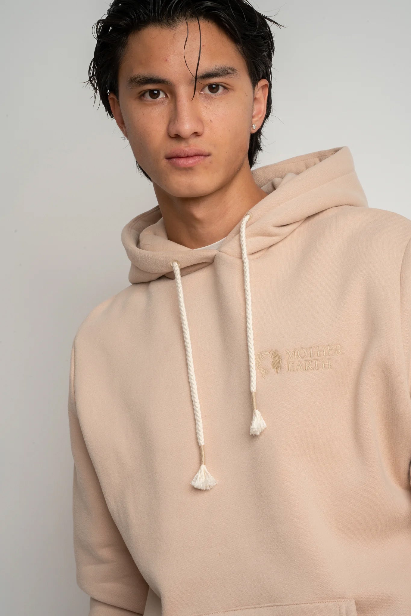 MĘSKA BLUZA Z KAPTUREM 2nd DROP BEŻOWA - ASTON