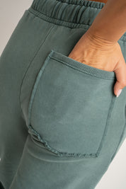 WASHED GREEN SWEATPANTS - LAHTI