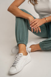WASHED GREEN SWEATPANTS - LAHTI