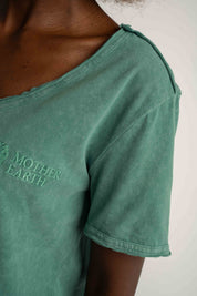 T-SHIRT Z EFEKTEM WASHED ZIELONY - SEINE