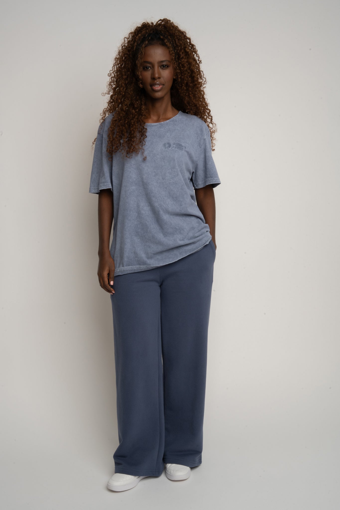 NAVY WASHED EFFECT T-SHIRT - HARLEM