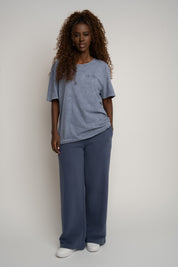 NAVY WASHED EFFECT T-SHIRT - HARLEM
