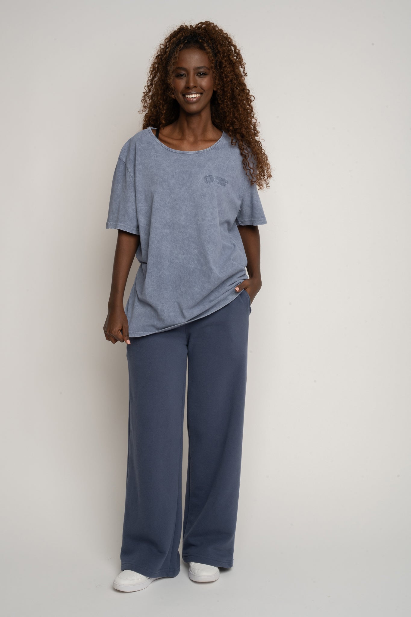 NAVY WASHED EFFECT T-SHIRT - HARLEM
