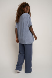 NAVY WASHED EFFECT T-SHIRT - HARLEM