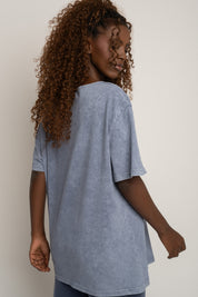 NAVY WASHED EFFECT T-SHIRT - HARLEM